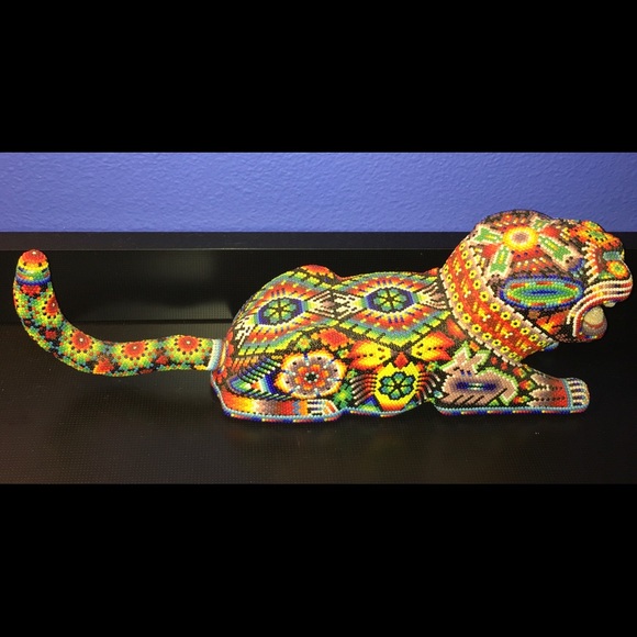 HUICHOL native art Jalisco Mexico signed sculpture - Picture 14 of 14